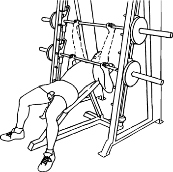 Bench Press Incline Medium Grip Smith Machine